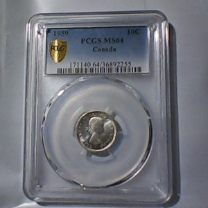 New PCGS slabbed MS-64 10 Cents;