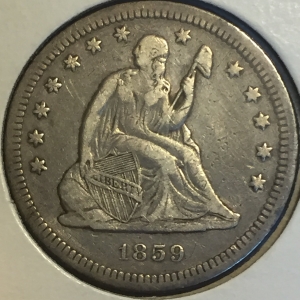 1859 Seated Quarter