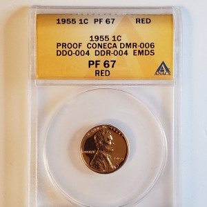 1955 1c  PF-67  DD Obver.