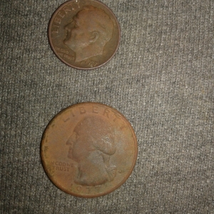1977 dime and quarter