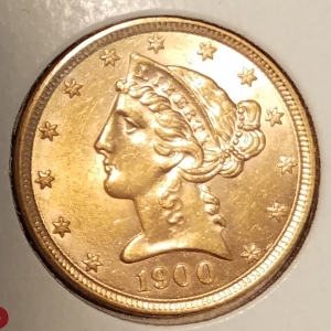 1900 $5 obv