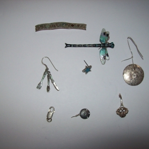 Earrings and broken pieces