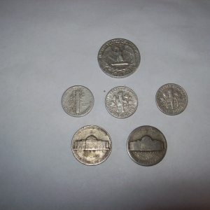 Silver coins reverses