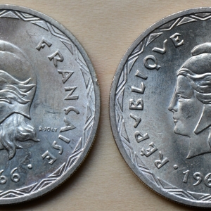 New Hebrides 1966 100F obv