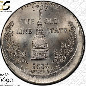 Off-Center Maryland State Quarter