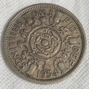1954 Elizabeth II British Florin Reverse