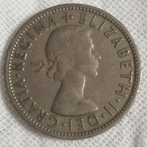 1954 Elizabeth II British Florin Obverse