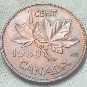 1980 Elizabeth II 1 Cent Reverse