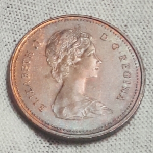 1980 Elizabeth II 1 Cent Obverse