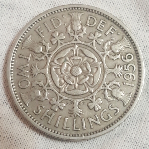 1956 Elizabeth II British Florin Reverse