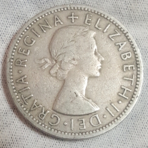 1956 Elizabeth II British Florin Obverse