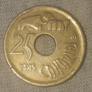 1994 Canary Islands 25 Pesetas Reverse