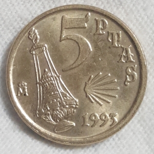 1993 Jacobeo 5 Pesetas Reverse