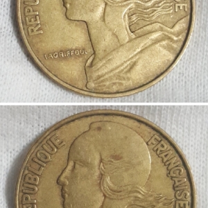 1970 Two 20 Centimes Obverses