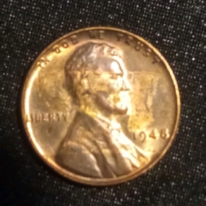 Lincoln Wheat Cent - 1948 Wheat Cent, with Memorial looking strike on front...?Myth coin