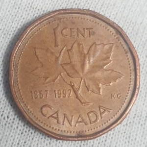 1992 Elizabeth II Confederation 1 Cent Reverse