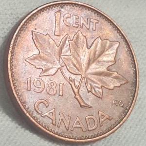 1981 Elizabeth II 1 Cent Reverse
