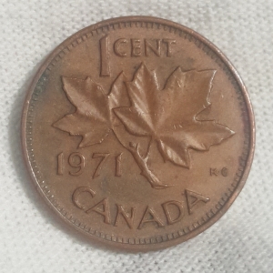 1971 Elizabeth II 1 Cent Reverse