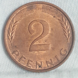 1980 G 2 Pfennig (magnetic) Reverse