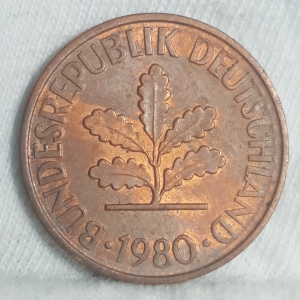 1980 G 2 Pfennig (magnetic) Obverse