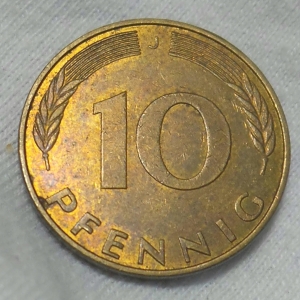 1991 J 10 Pfennig Reverse