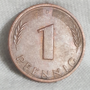 1990 D 1 Pfennig Reverse