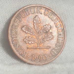 1990 D 1 Pfennig Obverse