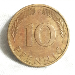 1989 G 10 Pfennig Reverse