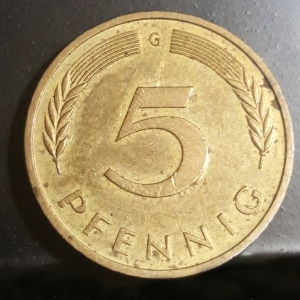 1987 G 5 Pfennig Reverse