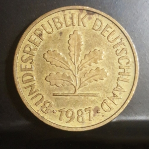 1987 G 5 Pfennig Obverse