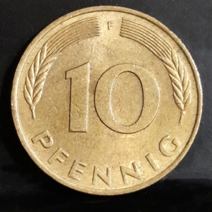 1977 F 10 Pfennig Reverse