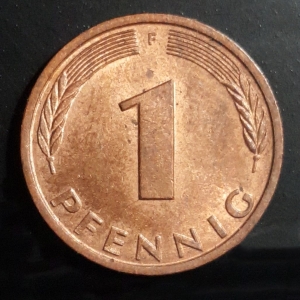 1977 F 1 Pfennig Reverse