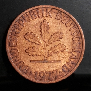 1977 D 1 Pfennig Obverse