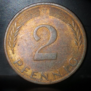1975 G 2 Pfennig (magnetic) Reverse