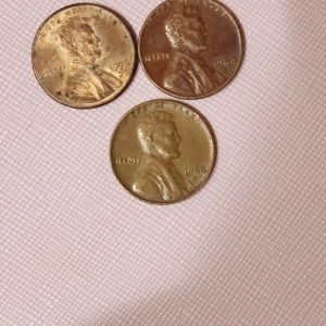 1964 D penny funny color