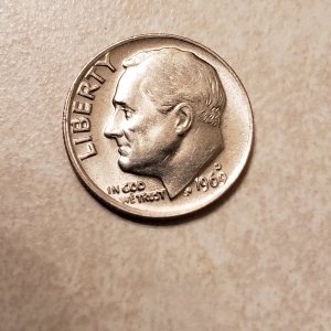 1969D dime (head)