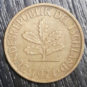 1974 D 5 Pfennig Obverse