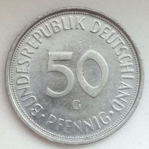1972 G 50 Pfennig Obverse