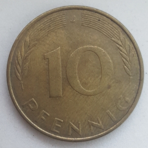 1972 J 10 Pfennig Reverse