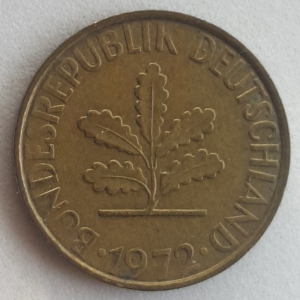 1972 J 10 Pfennig Obverse
