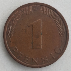 1972 J 1 Pfennig Reverse