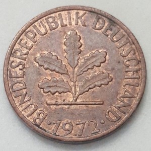 1972 J 1 Pfennig Obverse