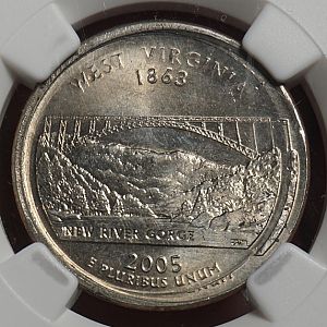 006_Multi-Struck 2005 West Virginia State Quarter Error