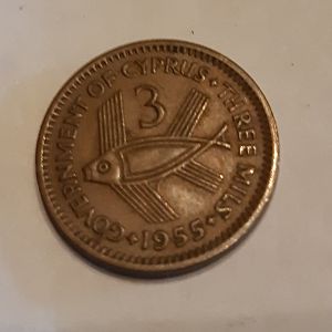 1955 Gov. of Cypress 3 Mils