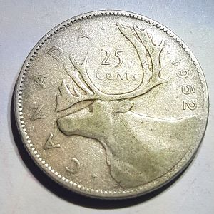 1952 canadian .25 Coin