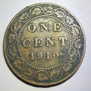 1910 Canadian One Cent Coin