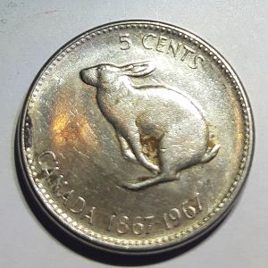 Canadian Rabbit .05 Cent Coin