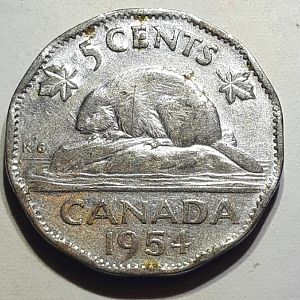 1954 Canadian .05 Cent Coin