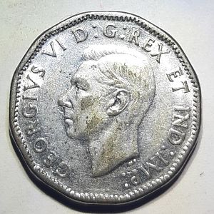 1954 Canadian .05 Cent Coin