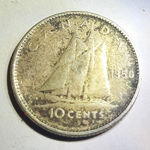 1950 Canadian .10 Cent Coin